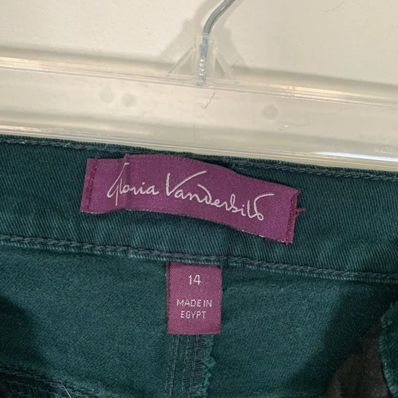 Gloria Vanderbilt Jeans Women’s 14 Short Green Straight Leg Amanda Jean - Picture 2 of 10